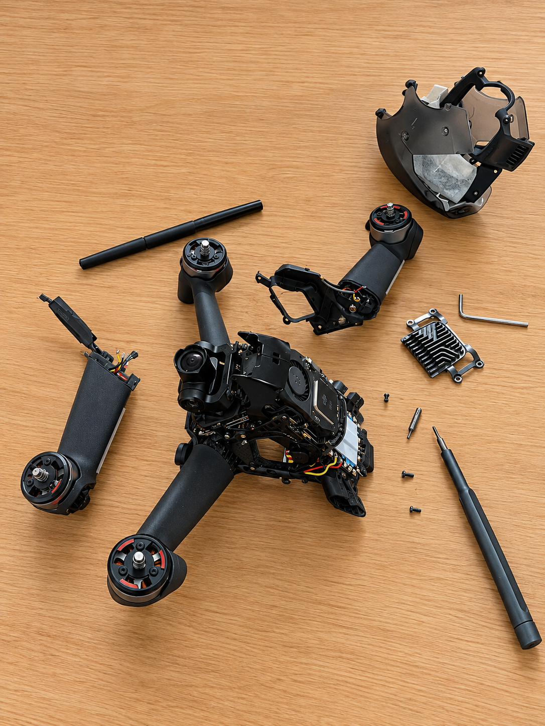 Drone professionnel DJI démonté en atelier